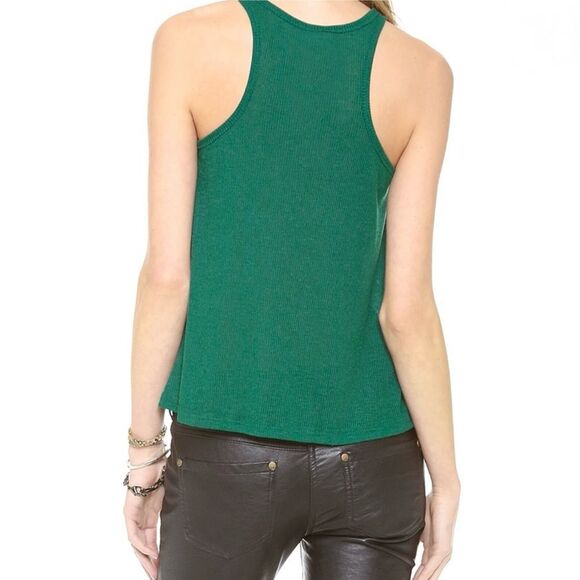 Free People Long Beach Ribbed Racerback Swing Tank in Green | Size XS - Picture 3 of 6